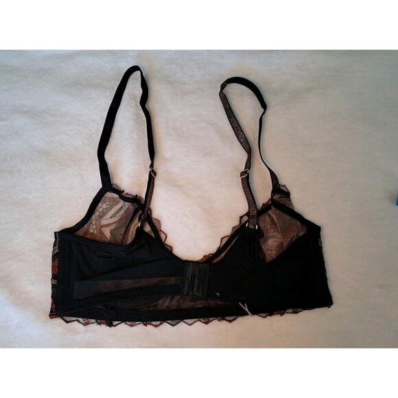 Savage X Fenty Shining Star Embroidered Unlined Bra Henna Red Size 32C NWT - Picture 6 of 9